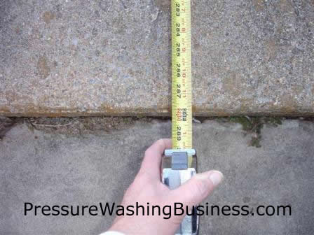 measuring a pressure washing job